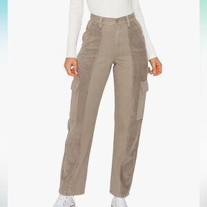 Cali1850 Women’s Corduroy High Waisted Multi Pockets Cargo Pants Size Medium